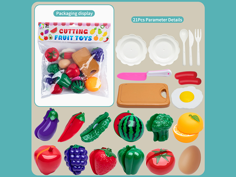 21PCS Cutting Vegetable And Fruit Toy