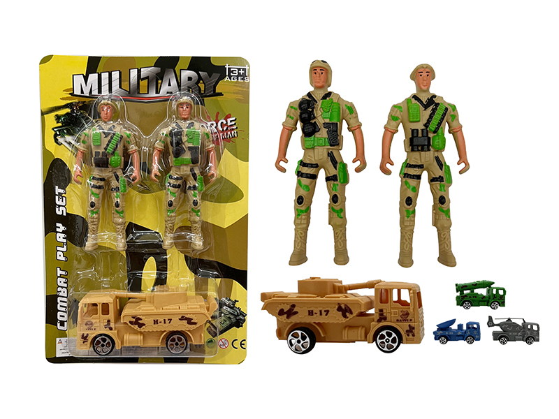 Desert Colored Soldier+Military Vehicle(2PCS)