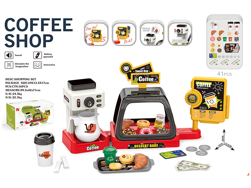 Coffee Shop Play Set(With Sound, Water Function)Red