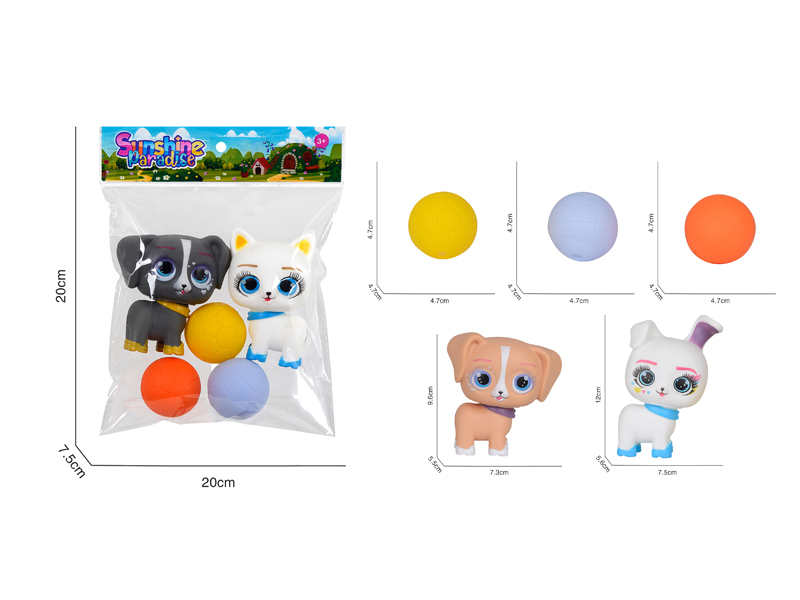 Vinyl Animal Sports Ball With Whistle(Cat/Dog/Rabbit)