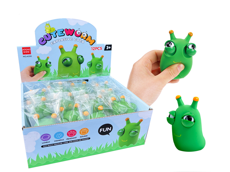 Cute Worm Explsive Eyed Squeeze Toys 12pcs