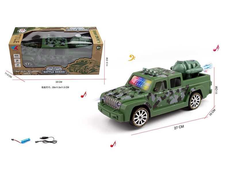 1:16 B/O Go And Bump Simulated Wrangler Pickup Camouflage Vehicle With Music And Light