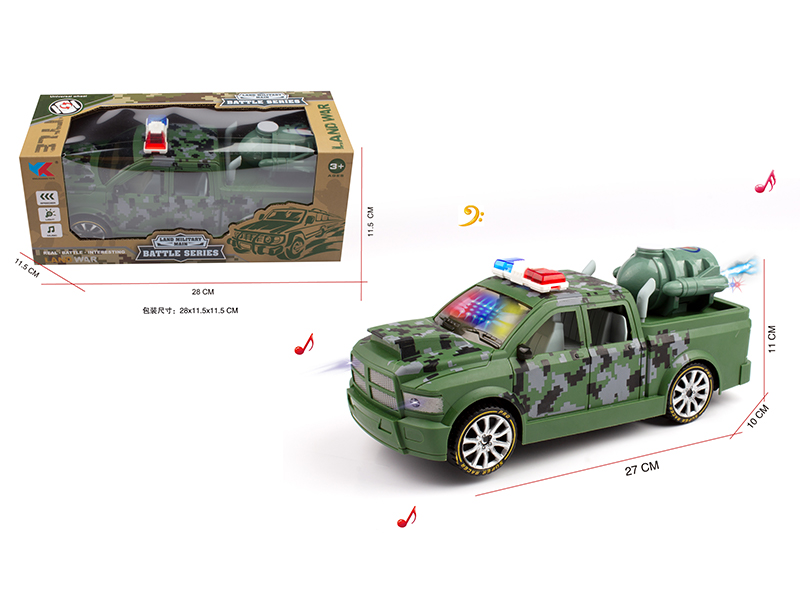 1:16 B/O Go And Bump Dodge Ram Pickup Camouflage Police Car With Music And Light