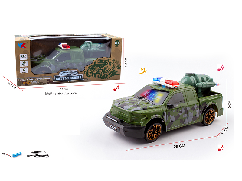 1:16 B/O Go And Bump F150 Ford Pickup Truck Camouflage Police Car With Music And 3D Light