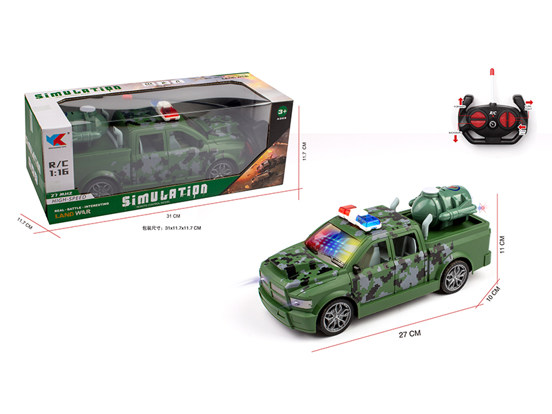 1:16 4CH R/C Dodge Ram Pickup Military Police Car With Light