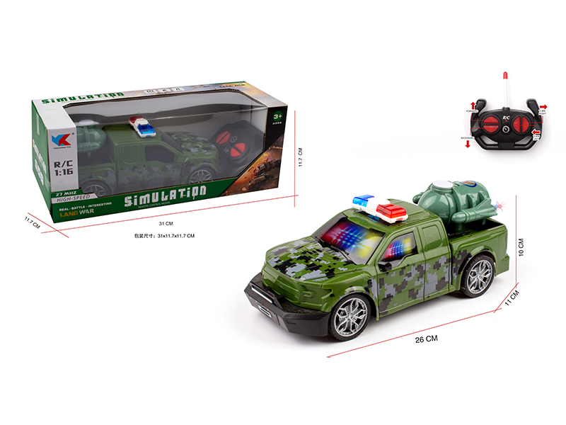 1:16 4CH R/C F150 Ford Raptor Military Police Car With 3D Light