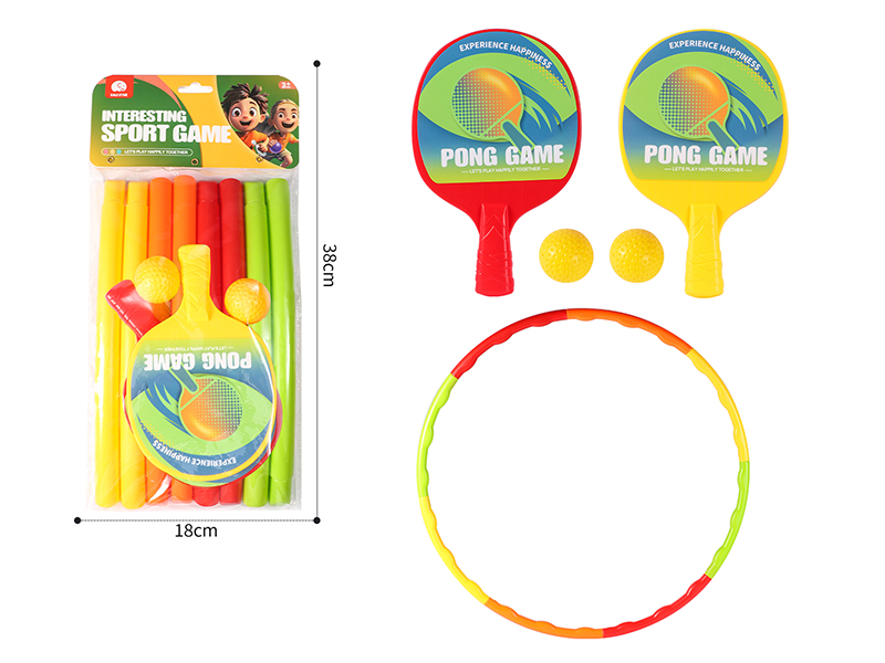 Hula Hoop Toy + Table Tennis Bats Set