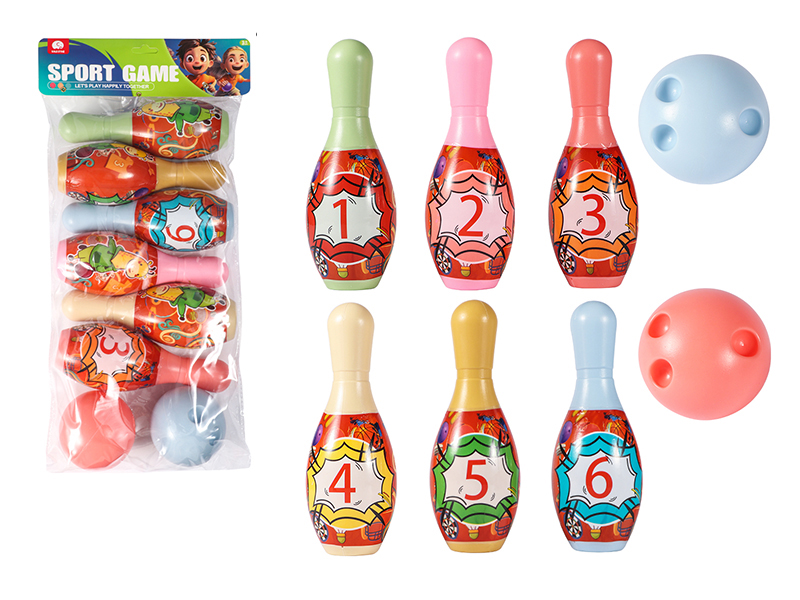 20CM Cartoon Bowling Pin 6pcs + 2 Ballls