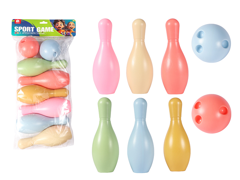 20CM Bowling Pin 6pcs + 2 Ballls