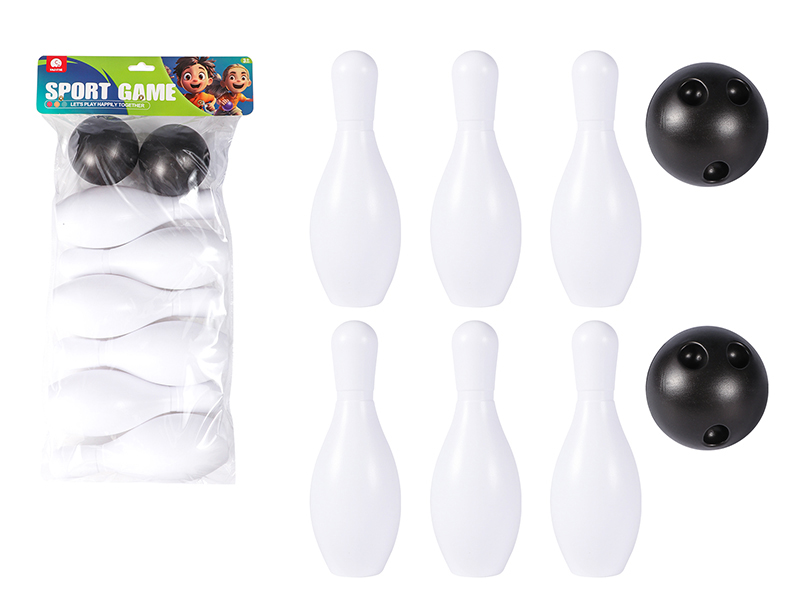 20CM Bowling Pin 6pcs + 2 Ballls