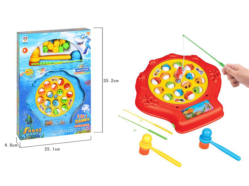 B/O Fishing Toys & Whack-A-Mole 2 In 1 Game