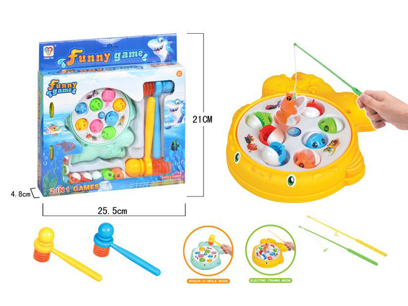 B/O Fishing Game & Whack-A-Mole 2 In 1 Game