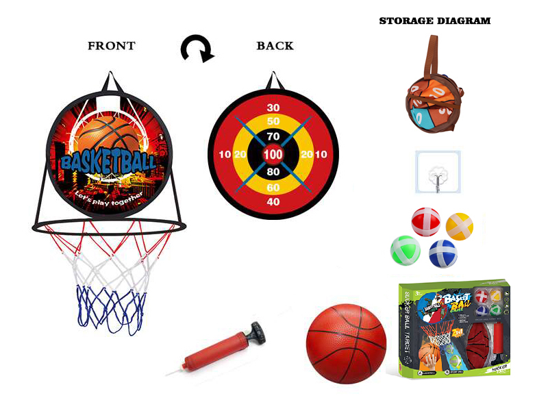 Baketball Board Sticky Ball Target 2 In 1