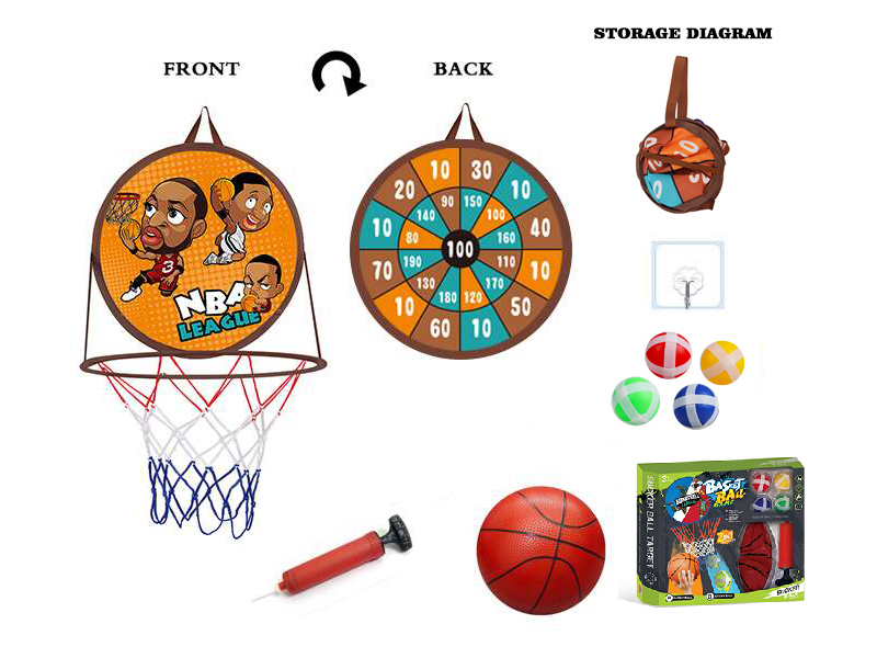 Baketball Board Sticky Ball Target 2 In 1