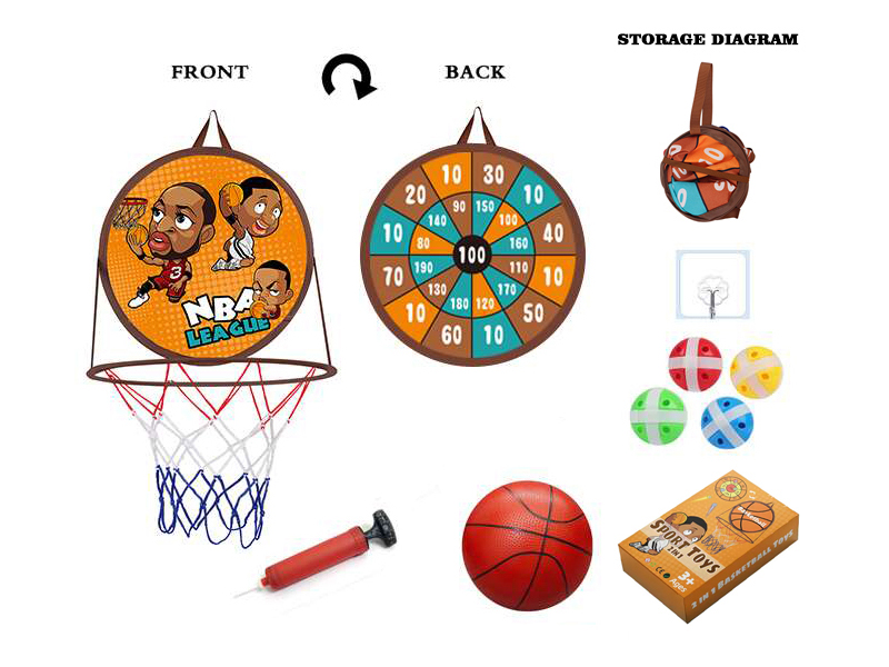 Baketball Board Sticky Ball Target 2 In 1