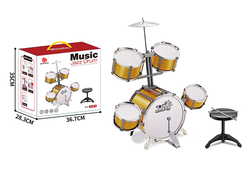 Extra-Large Size Electroplating Jazz Drum Set(5 Drums)