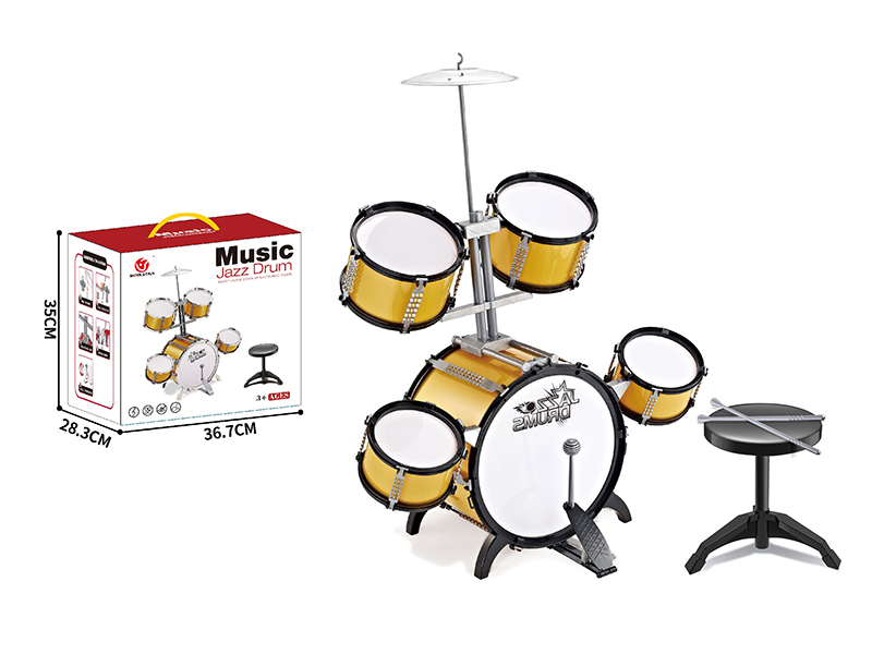 Extra-Large Size Solid Color Jazz Drum Set(5 Drums)