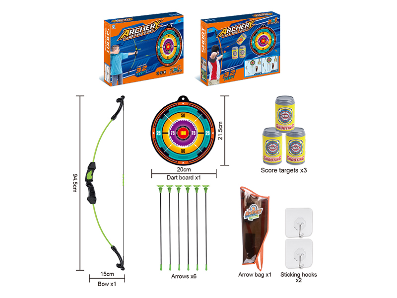 Bow And Arrow UV Dart Board Set