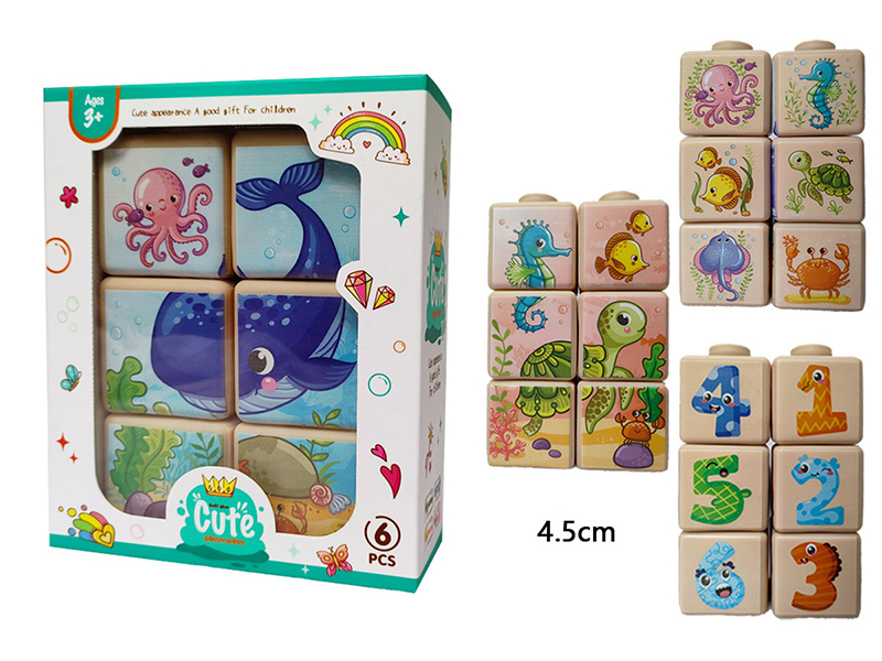 4-Sided Puzzle Soft Blocks 6pcs