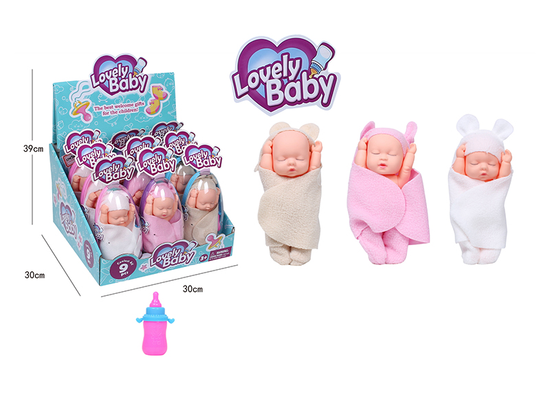 Egg Packing Lovely Baby Doll With Bottle 9pcs