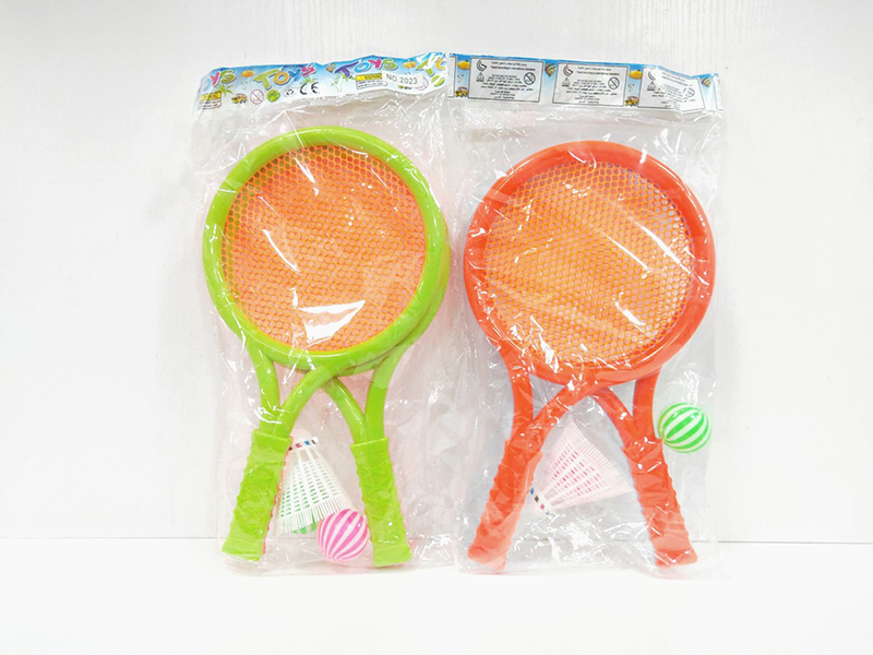 Tennis Rackets + 2 3.5cm Balls + Badminton Ball