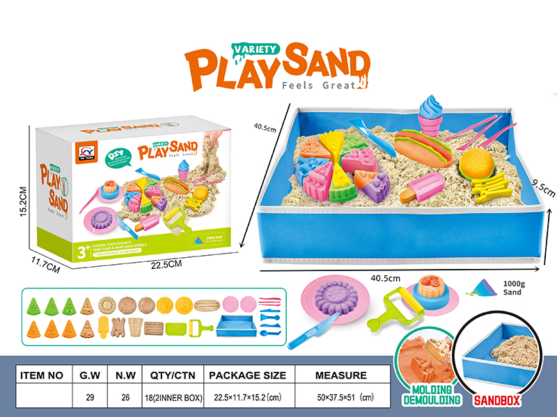 Space Sand Scene Set - Food DIY Theme + Folding Sand Box + 1000g Space Sand