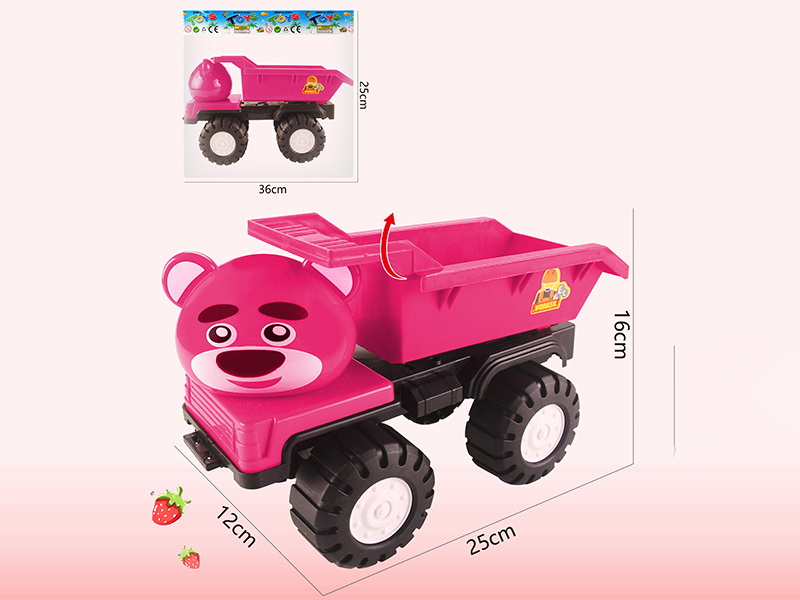 Slide Cartoon Strawberry Bear Engineering Truck