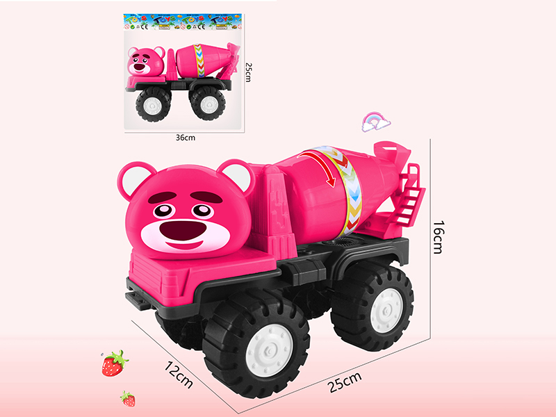 Slide Cartoon Strawberry Bear Engineering Truck