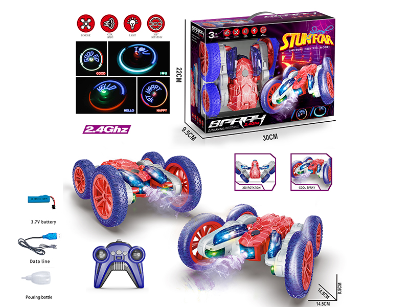 Remote Control Spray Spider-Man Stunt Car