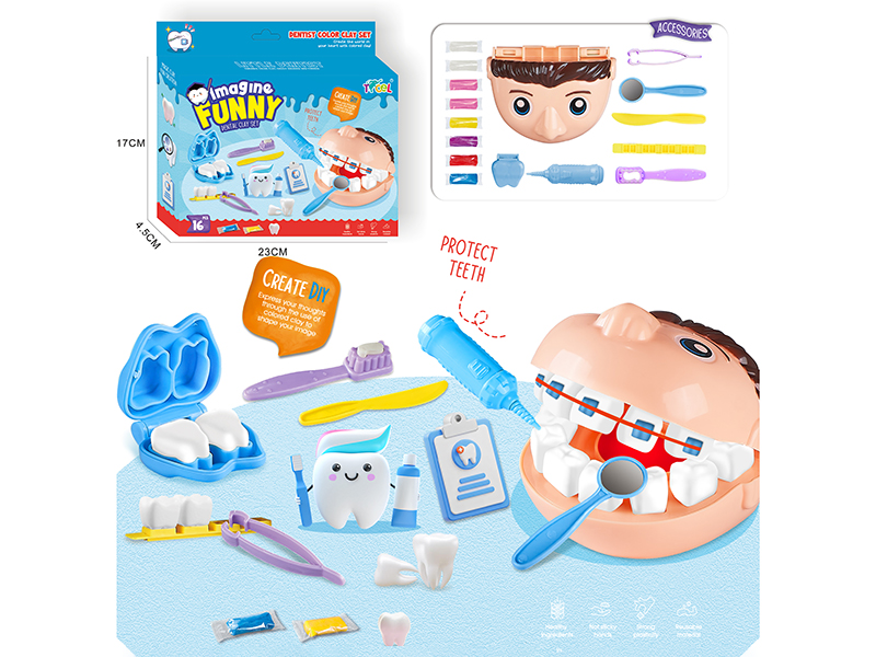 DIY Colored Clay Set Dentist Series 16pcs