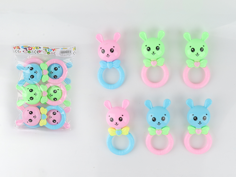 Cartoon Rabbit Rattles 6pcs