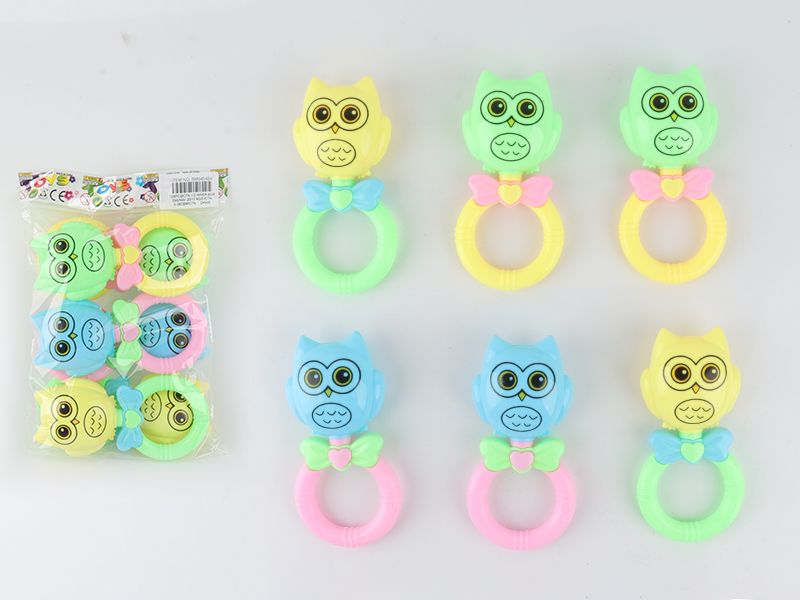 Cartoon Owl Rattles 6pcs