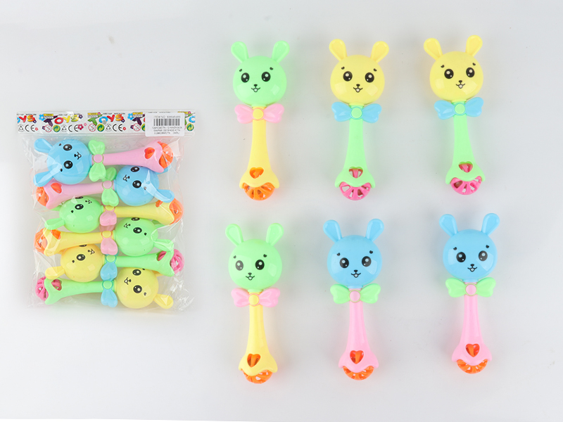 Cartoon Rabbit Rattles 6pcs