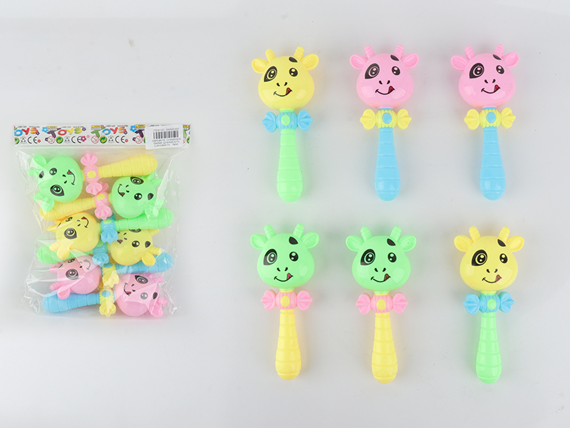 Cartoon Cattle Rattles 6pcs