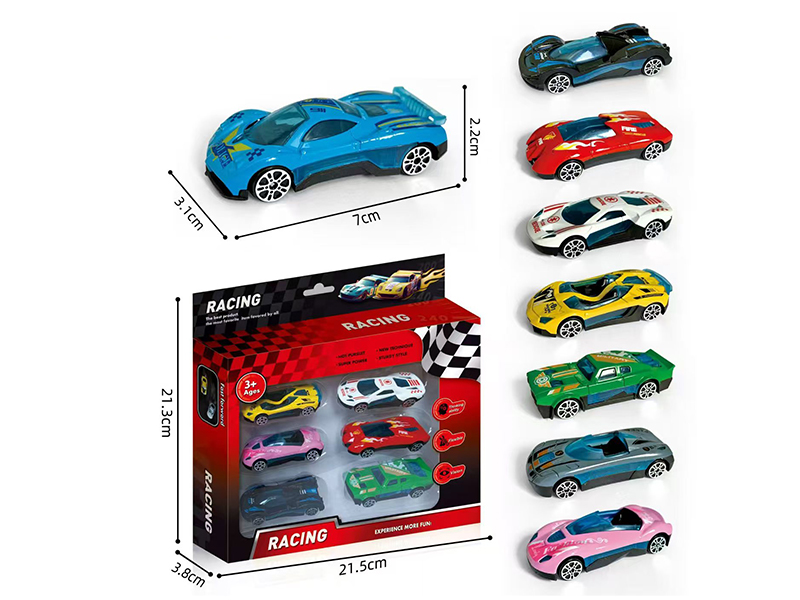 Alloy Slide Racing Cars 6pcs