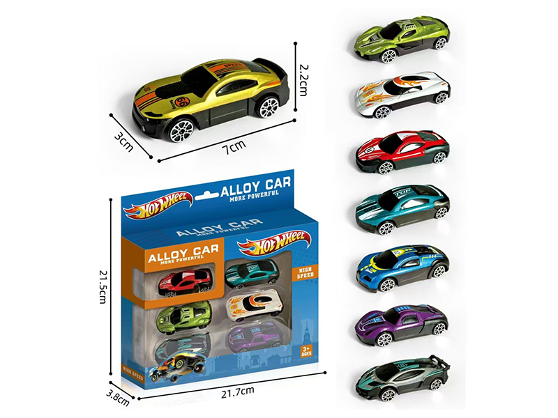 Alloy Slide Racing Cars 6pcs