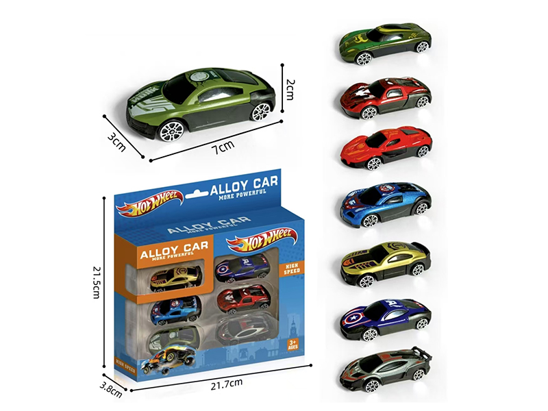 Alloy Slide Racing Cars 6pcs