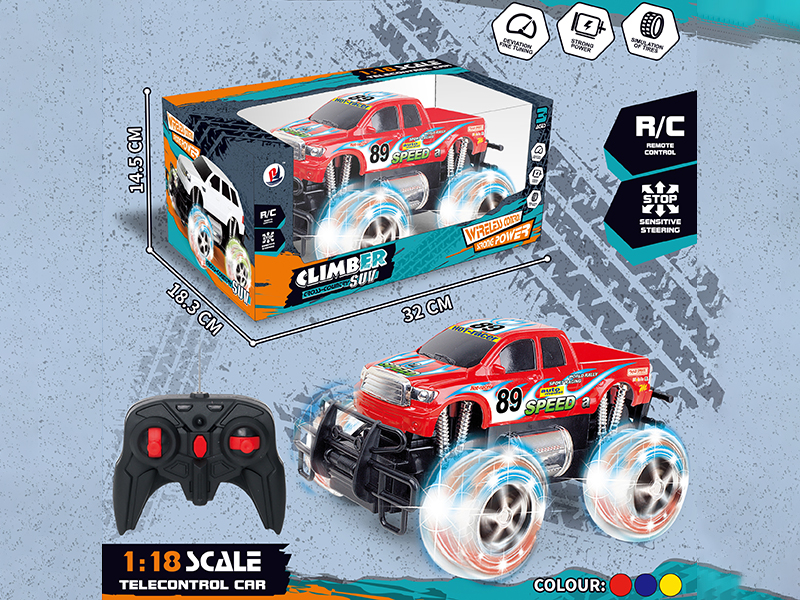 1:18 Remote Control Off-Road Vehicle(Transparent Wheels, With Lights)