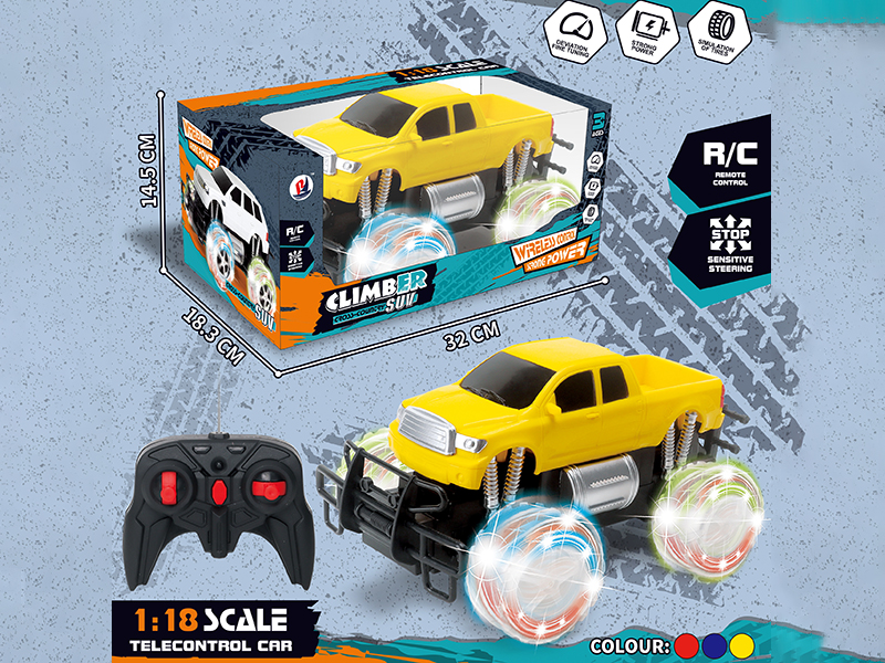 1:18 Remote Control Off-Road Vehicle(Transparent Wheels, With Lights)