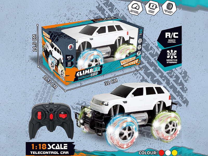 1:18 Remote Control Off-Road Vehicle(Transparent Wheels, With Lights)