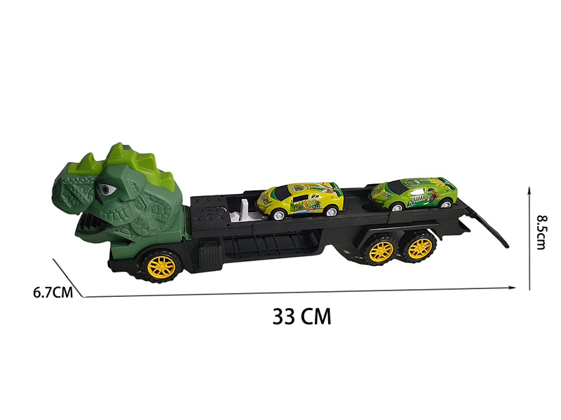 Slide Dinosaur Catapult Truck(With 2 Iron Cars)