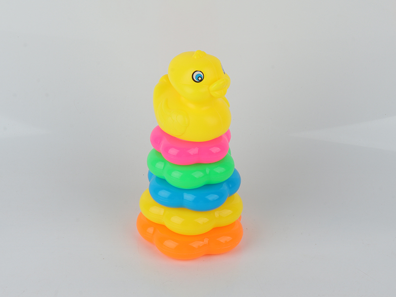 Large Five-Layer Flower Shape Duck Stacking Rings Toy