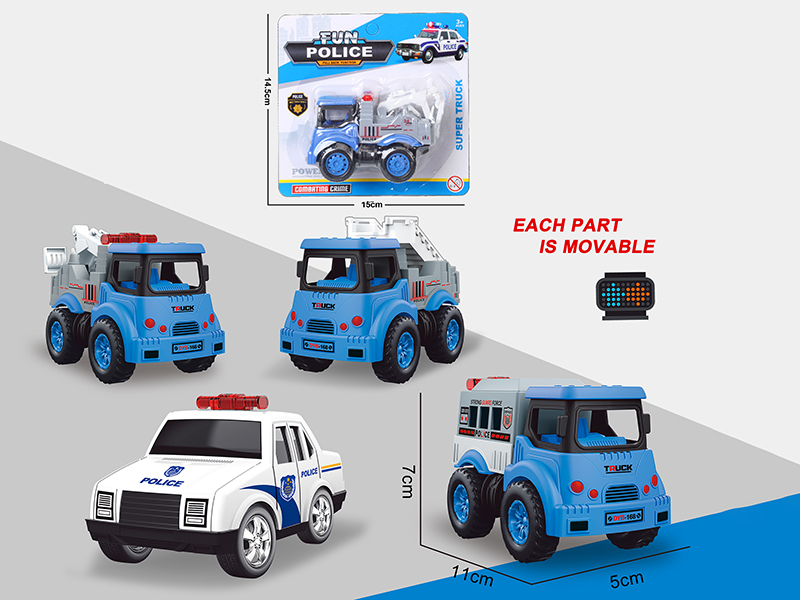 Pull Back Police Car 1pcs