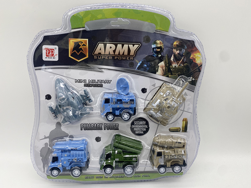 Pull Back Military Trucks 6pcs