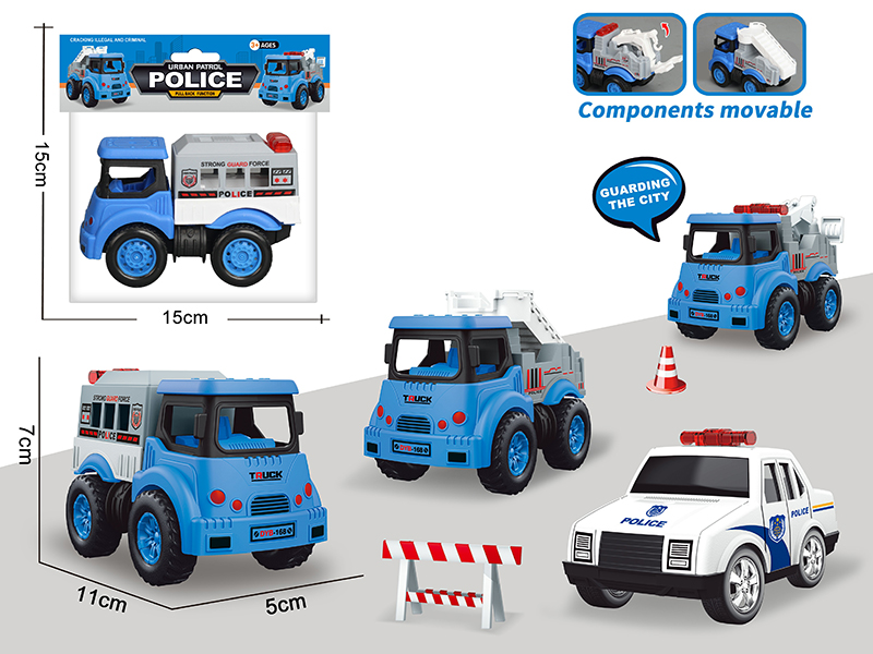 Pull Back Police Car 1pcs