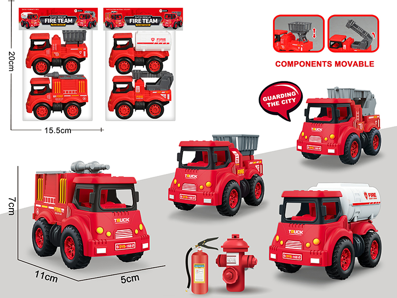 Pull Back Fire Engines 2pcs