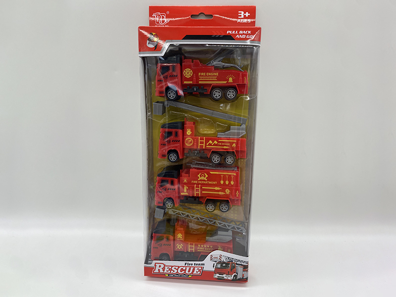 Pull Back Fire Engines 4pcs